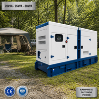 Generador Diésel Silencioso de 20kVA 25kVA 30kVA, Grupo Electrógeno Portátil para Respaldo Doméstico, Camping y Uso en Exteriores