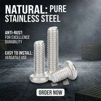 Vis à tête fraisée Phillips M3 M4 M5 M6 M8 en acier inoxydable/acier au carbone, qualité industrielle, finition naturelle