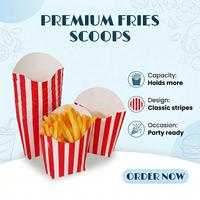 Boîte à frites rayée rouge personnalisée de 4 oz, boîte à usage unique en papier de qualité alimentaire pour poulet frit et snacks