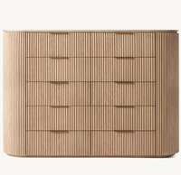 Table de toilette Byron durable et moderne en chêne massif européen, couleur personnalisée, 10 tiroirs, pour chambre à coucher