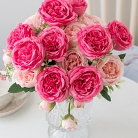 Gesimuleerde bloemen 5 hoofden Nieuwe pioenroos 4 bosjes kleine rozen Kunstbloemen Handboeketten Woonkamer Woondecoratie