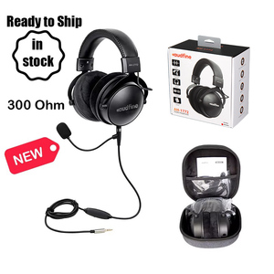 Audfine AH1772 Auriculares para Juegos de 300 ohmios con Micrófono, Estéreo, Cableados, Sobre la Oreja, con Aislamiento de Ruido para PC, PS5, <span class=keywords><strong>Xbox</strong></span> - Product Image 1