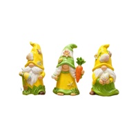 Frühlings-Oster-Gnom-Trio aus Polyresin, Ei- und Karotten-Tischdekoration, Saisonale Akzente, Ideales Geschenk für Dekor-Liebhaber