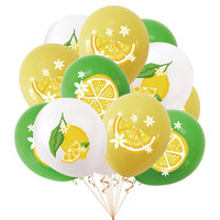 Ballons de fête au citron frais et ensoleillé Décor en latex imprimé de fruits jaunes de 12 pouces pour les célébrations d'anniversaire sur le thème des agrumes