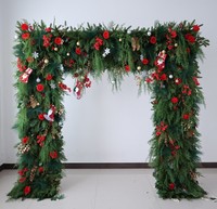 A-1720 haute qualité Floral arc mariage fête décor 5d soie fleur mur 8ft blanc cerisier fleur artificielle arc fleur mur