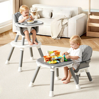 Chaise multifonction 6-en-1 pour tout-petit, siège de repas pour bébé, chaise d'apprentissage pour s'asseoir, chaise de croissance pour enfant avec espace pour blocs de construction