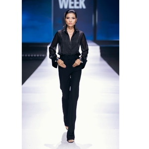 Nouvel arrivage de pantalons pour femmes taille haute prêts à être expédiés pantalons évasés Nina tissu de haute qualité Enzo Vietnam Fabricant d'origine - Product Image 5