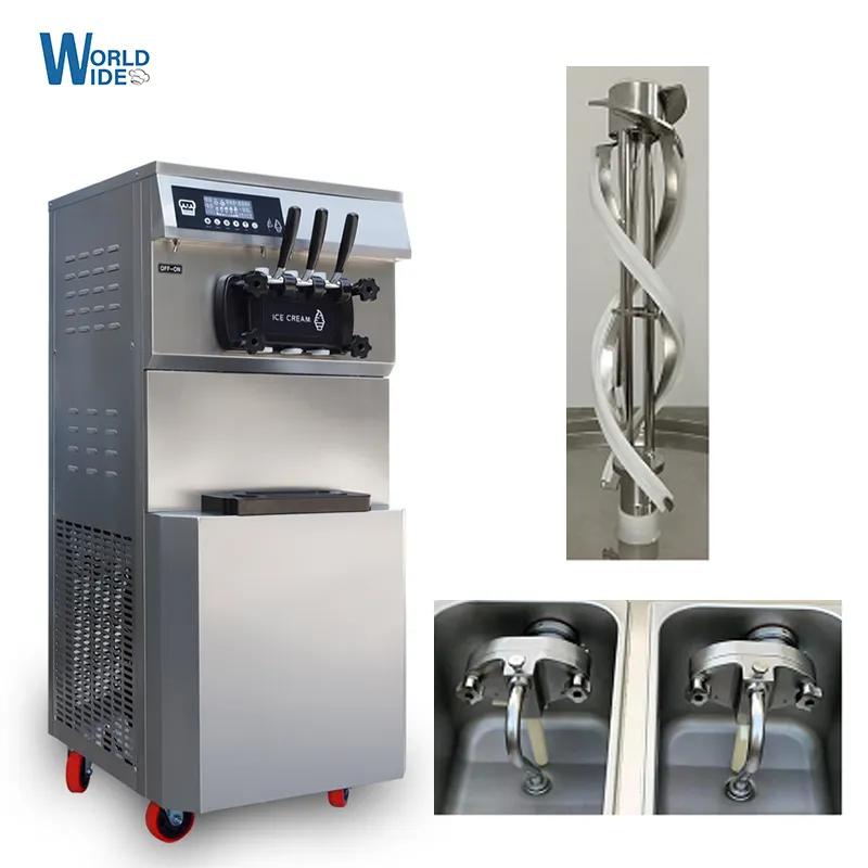 Hersteller 2 1 gemischter Geschmack Eismaschine mit Vor kühlsystem Zahnradpumpe Soft eismaschine