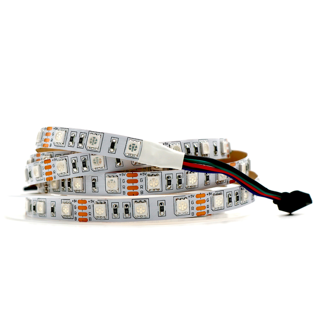 5V 5050 60LEDs/m IP20/IP65 Waterproof CE RoHS Smart RGB Color Changing LED TV Backlight Lights for Home Flexible RGB Strip Light