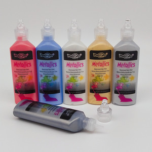 Pinturas Acrílicas Metálicas Paintway, 6 Colores, 37 ml, Modelo 16905, para Proyectos de Bricolaje, Textiles, Ropa, <span class=keywords><strong>Camisetas</strong></span>, Jeans, Bolsas, Lavadoras, Secadoras - Product Image 3