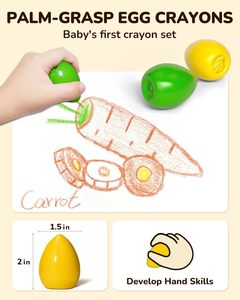 Jumbo <span class=keywords><strong>pastelli</strong></span> a forma di uovo lavabili giocattoli per il cervello grasso per forniture d'arte in età prescolare e regali di Pasqua perfetti per ragazzi e ragazze - Product Image 4
