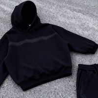 Kledingfabrikanten op maat gemaakte acid wash katoen polyester neopreen rits hoodie en joggingbroek set trainingspak sweatsuits heren