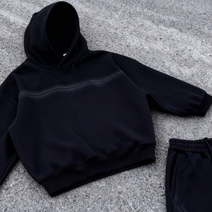 Set Tuta Sportiva Personalizzata con Felpa con Zip e Pantaloni in Cotone, Poliestere e Neoprene Effetto Acid Wash per Uomo - Product Image 4