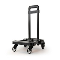 Chariot à bagages pliable en alliage d'aluminium avec 2 roues, pliage facile, chariot de voyage portable pour l'aéroport et le shopping