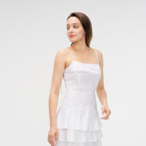 Vestido de Mujer Elegante y Sexy, Diseño Personalizado de Alta Calidad, Mini Vestido Blanco con Volantes, Cierre Oculto, No Transparente - Product Image 3