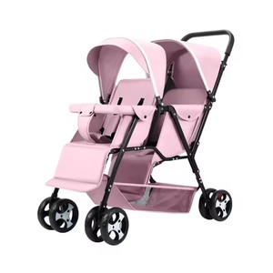 Passeggino Gemellare con Doppia Seduta, Carrozzina per Bambini di Alta Qualità in Lino, Leggero <span class=keywords><strong>e</strong></span> Pieghevole, Portatile per Viaggi, Adatto da 0 a 3 Anni - Product Image 3