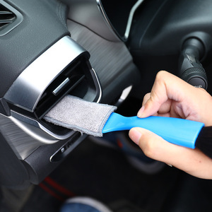 Brosse de nettoyage des aérations de climatisation de voiture avec poils doux pour l'élimination de la poussière intérieure, matériau ABS bleu et noir - Product Image 2