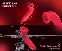 2-in-1 Vibrator für Frauen mit Klitoris-Stimulator, 9 Vibrationsstufen, 3 Saugmodi, USB-Aufladbar, IPX6 Wasserdicht, Nippel-Stimulation