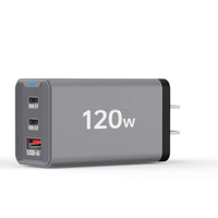 Chargeur mural USB-C 120W à 3 ports avec prise EU US UK, charge rapide USB Type C PD, charge rapide Type-C 3.0, adaptateur pour téléphone portable