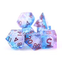 Set Dadu Inti Cairan Resin Kustom Rpg Dadu Resin Tepi Tajam Terlaris