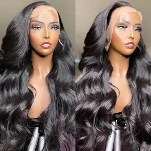 360 Human Hair Body Wave Long 30 Inch Lace Front Wigs 100% Remy Full Human Hair Big Natural Body Transparent Lace Front Wigs