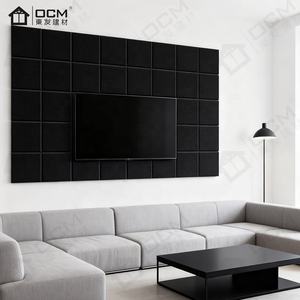 Panneaux acoustiques en fibre <span class=keywords><strong>de</strong></span> polyester noire autocollants, best-sellers, faciles à installer, décoration murale moderne pour salon, hall, OCM - Product Image 1