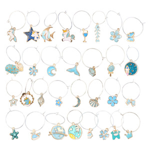 Cartoon Wine Glass Rings 20-40Pcs Round Design For Party Birthday Decorations - Product Image 1