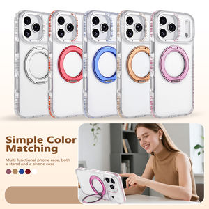 Funda de Lujo con Purpurina para iPhone 17 Pro Max 16, Cubierta Magnética para Carga Inalámbrica, Soporte de Anillo Giratorio 360°, con Pedrería Brillante - Product Image 4