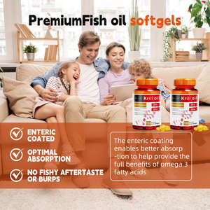 Huile de krill antarctique en gélules molles 3000 mg Oméga 3 Bien-être du cerveau <span class=keywords><strong>rouge</strong></span> Non-OGM Fournisseur de capsules en marque blanche OEM ODM - Product Image 2