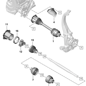 Arbres de transmission avant gauche et droit pour <span class=keywords><strong>Porsche</strong></span> <span class=keywords><strong>Cayenne</strong></span> 9YA 3.0T 2018- Réf E714903810 OE PAB407271B / 95840727100 - Product Image 4
