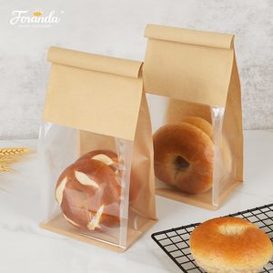 Bolsa de Papel Kraft <span class=keywords><strong>para</strong></span> Panadería con Ventana y Cierre Metálico, Apta <span class=keywords><strong>para</strong></span> Alimentos, <span class=keywords><strong>para</strong></span> Empacar Bocadillos de Alta Calidad - Product Image 4