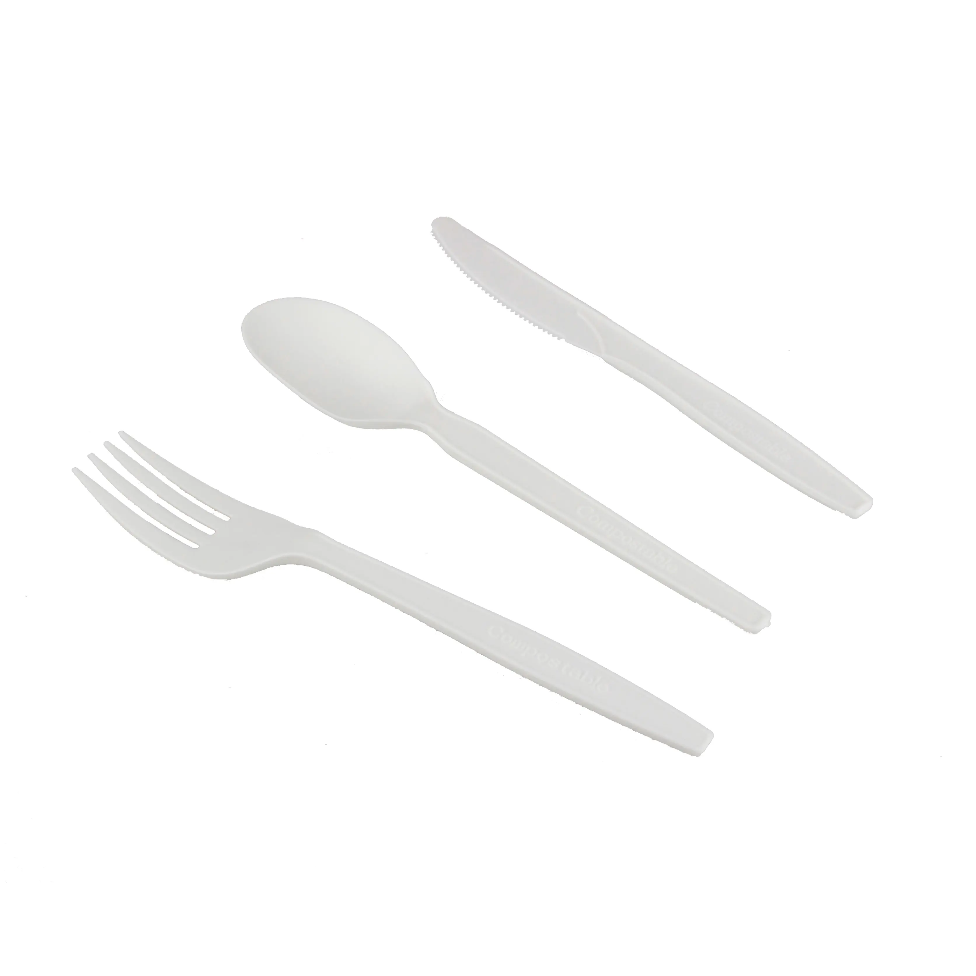 Rofessional-Juego de cubiertos de plástico biodegradables desechables, set de cuchillo, tenedor y cuchara