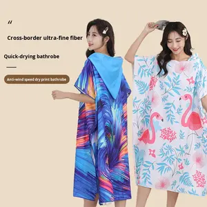ผ้าเช็ดตัวชายหาดไมโครไฟเบอร์ แห้งเร็ว นุ่ม ซึมซับได้ดี พิมพ์ลายฟลามิงโก้ลายดอกไม้ สำหรับฤดูร้อน ว่ายน้ำ ชายทะเล ผ้าคลุมอาบน้ำ - Product Image 1
