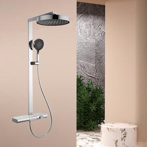 Ensemble de douche mural à trois niveaux chaud/froid de couleur gunmetal Vimijia, technologie à pression d'air, rangement de salle de bain - Product Image 2