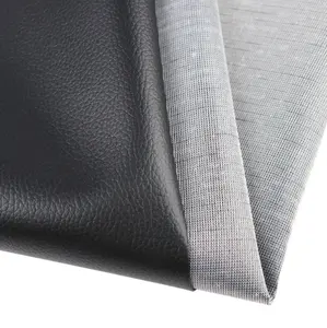 Cheaper Price Stock For DE90 Lichee Pattern PVC Leather With Knitted Backing For Sofa Bed Soft Cover And Car Seat Cover Use