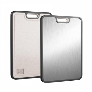 Tablas de Cortar Portátiles de Metal Personalizadas, Duraderas, Rectangulares, de 1.4 cm de Grosor, Aptas para Lavavajillas, de Paja de Trigo y Titanio Puro para Cocina - Product Image 1