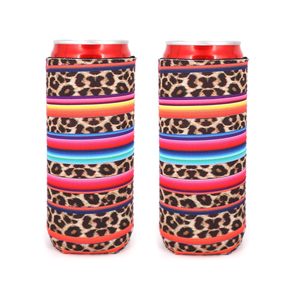 Enfriador de latas de cerveza delgado de neopreno, soporte plegable para latas altas y delgadas, bolsas enfriadoras de cerveza, apto para bebidas energéticas y cerveza de 12 oz - Product Image 1