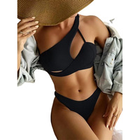 Summer Sexy Solid Bikini Sets For Women Bras Tops Tie Side Thong Swimsuit Female Beach Bathing Suit Brazilian Swimwear
