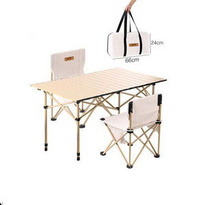 Modern Square 4-Seater Outdoor Folding Chair Egg Roll <b>Table</b> for Camping Picnic Stall Setting-Outdoor Furniture - Product Image 2