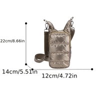Sac à bandoulière portable en PU rembourré pour bouteille d'eau, grande capacité, pour extérieur, sacoche de rangement pour épaule et cou, design détachable
