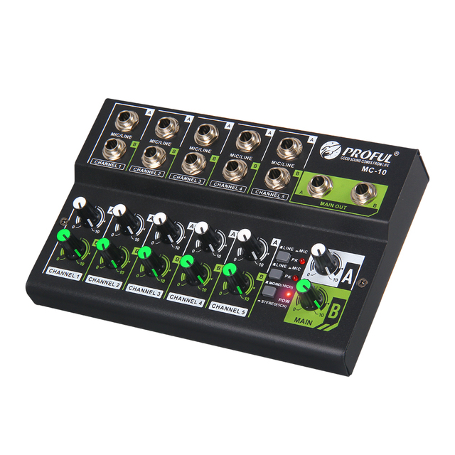 Debra Audio MC10 10-Channel Home Amplifier Mono/Stereo Audio Mixer Multi-Interface Recording Jazz Drum Extension