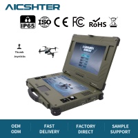 Nueva Estación de Control Terrestre Intel FPV, Portátil Resistente de 13.3 Pulgadas con Pantalla Dual, Verde, IP65, Marca Privada, Wi-Fi 6 para Windows 11 5.2