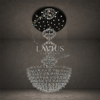 Lustre moderne de luxe en cristal K9 de grande taille pour grand salon de villa, hall d'hôtel, manoir, éclairage suspendu sur mesure pour plafond haut