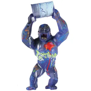 Hand Drawing Multicolor King Kong sculpture large orlinski Gorilla Sculpture