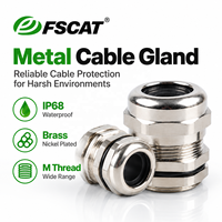 Presse-étoupe métallique IP68 en laiton SS304 SS316 avec filetage M, connecteur de câble étanche avec joint PA66 EPDM pour câblage industriel