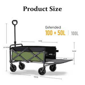 Carrinho de mão dobrável para acampamento, carrinho de mão dobrável para jardim ao ar livre e praia - Product Image 2