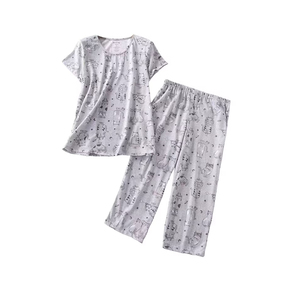 Camisón Térmico de Algodón y Viscosa para Mujer, Tejido Transpirable, Diseño Elegante, Ropa de Dormir de Verano, Cintura Elástica - Product Image 1
