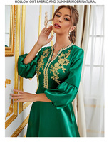 Vert Vente Chaude Moins Cher Femmes Musulmanes Robes Pas Cher Broder Abaya Femmes Robe Musulmane
