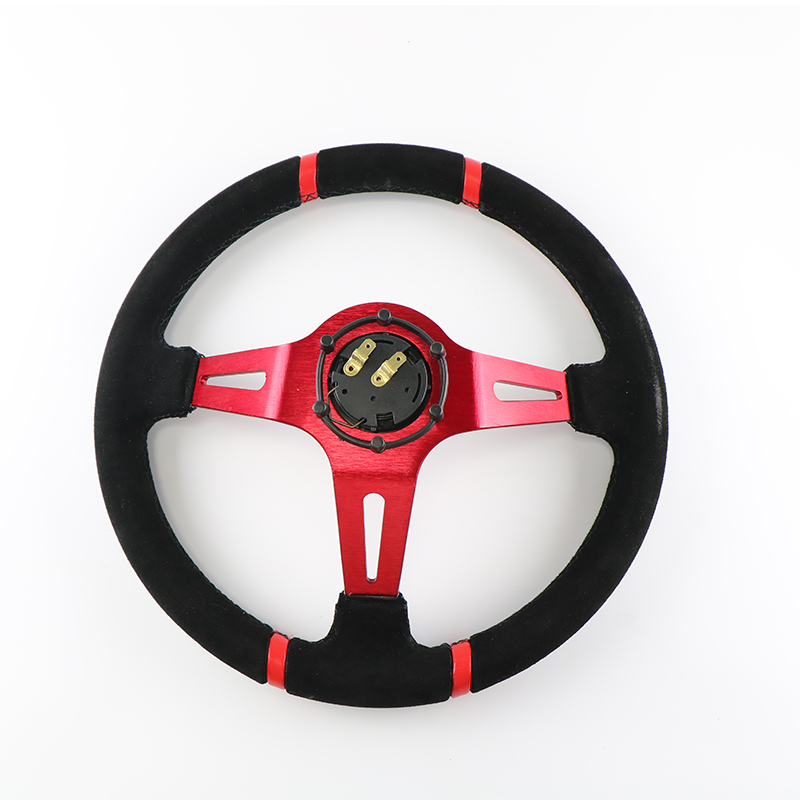 MOMO 14350MMステアリングホイールフロスティングレッドPVC人工皮革