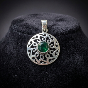 Pendentif en argent allemand avec zircon Ha Gems, modèle Hydro, forme ronde, bijoux fins pour anniversaire, bijoux pour femmes, vente en gros - Product Image 2